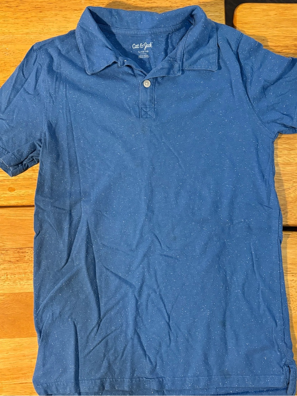 Cat & Jack Speckled Blue Polo Tee